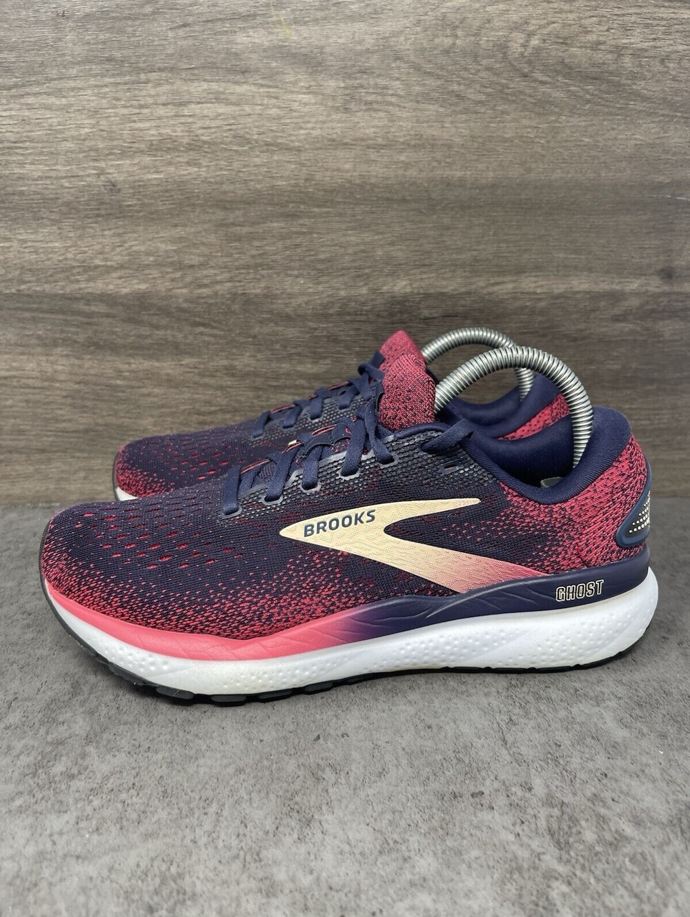 Brooks Ghost 16 Size 8 Womens Blue Pink Running Walking Athletic Shoes